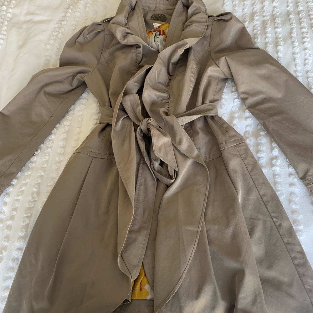Ruffle trench coat